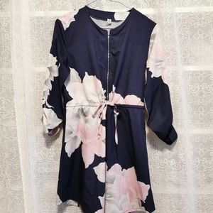 Navy Dress with Pink florals